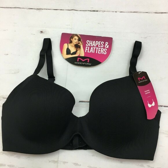 Maidenform Smooth Finish Push up Bra ME0009, Color: Black, Size: 34D - Picture 1 of 6